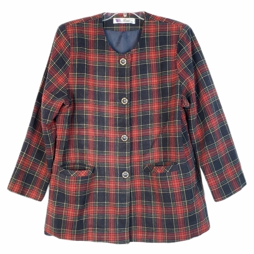 VINTAGE plaid blazer academia schoolboy Christmas holiday
